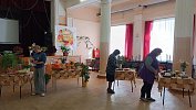 В снежинском поселке Сокол на избирательном участке работает выставка урожая