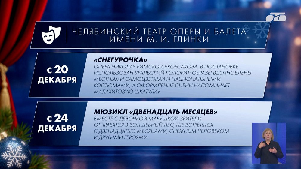 Челябинские театры представили программы зимних постановок