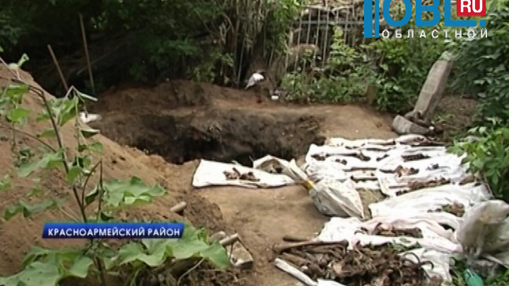 В селе Миасском перезахоранивают останки солдат, погибших в 1945 году