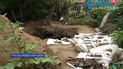 В селе Миасском перезахоранивают останки солдат, погибших в 1945 году