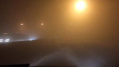 Минимальная видимость из-за смога на дорогах Челябинска