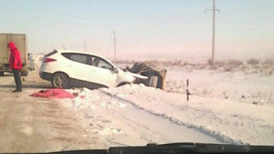 Daewoo сгорела в результате столкновения с кроссовером на трассе: есть погибшие