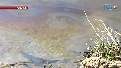 В Кыштыме в пруд попал мазут