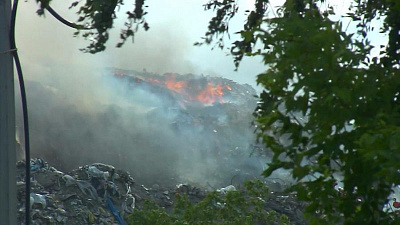 Горящая челябинская свалка с высоты птичьего полета