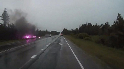 На трассе Челябинск-Магнитогорск сгорела «скорая помощь» 