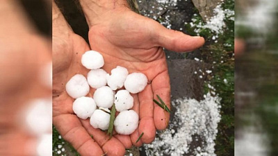 Град размером с яйцо побил автомобили и плоды в садах Сатки 