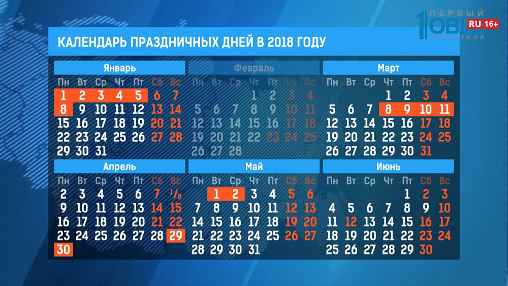 Дмитрий Медведев утвердил календарь праздничных дней на 2018-тый год