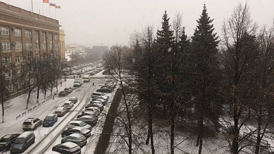 Долгожданный снег в Челябинске