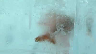 В Копейске строят зимний городок из льдин с замороженной рыбой 