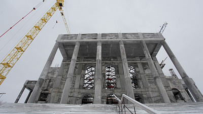 На северо-западе Челябинска продолжается возведение кафедрального собора