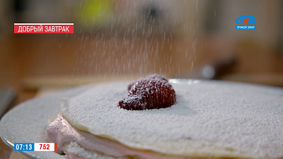 Наше УТРО на ОТВ – блинный торт с клубничкой