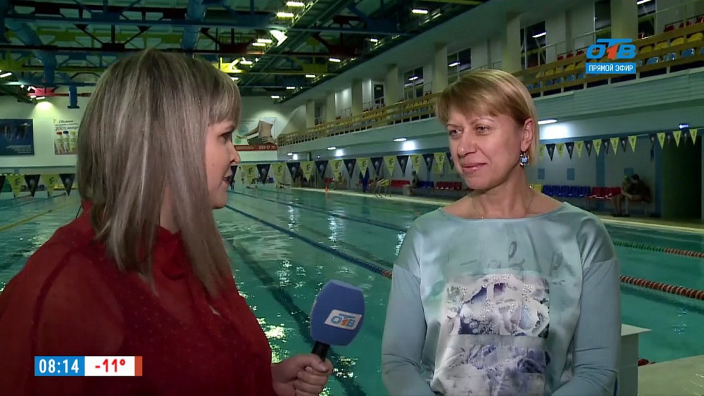 Наше УТРО на ОТВ – включение из бассейна