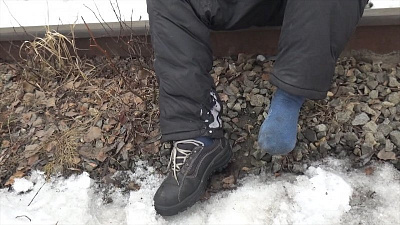 Мужчина выбежал с пожара в одном ботинке