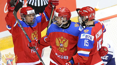 Сборная России одержала первую победу в юниорском Чемпионате мира по хоккею 