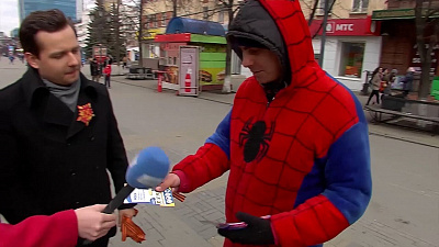 Наше УТРО на ОТВ – ведущие на выезде – георгиевские ленточки