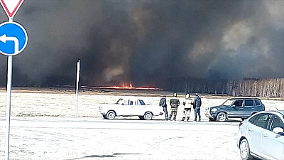 Стена горящего леса заблокировала движение на юге области