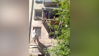 В Челябинске из-за взрыва газа рухнул балкон
