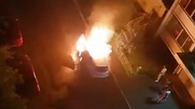 Иномарка сгорела на северо-западе Челябинска 