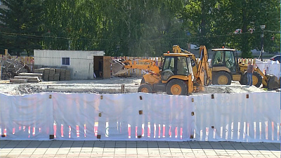 В Копейске ремонтируют фонтан с нарушениями