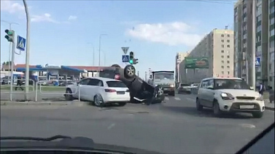 «Шкода» перевернулась в результате ДТП