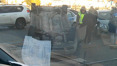 В Магнитогорске «Тойота» перевернулась в результате ДТП