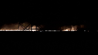 Крупный пожар в ЛПУМГ «Газпрома» сняли на мобильный телефон очевидцы