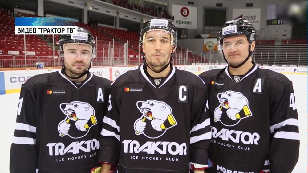 Хоккеисты «Трактора» поздравили Бориса Дубровского
