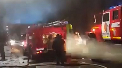 Баня сгорела на улице Большевистской в Магнитогорске