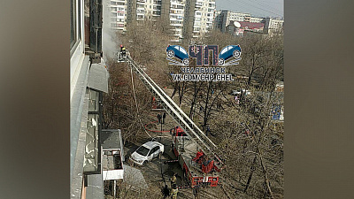 Дневной пожар на проспекте Победы попал на видео