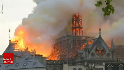 Пожар в знаменитом соборе бушевал 9 часов. Кадры исторического проишествия на видео 