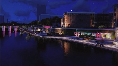 Будущая набережная Челябинска в реалистичной видео-презентации