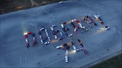 74-ю годовщину Великой Победы челябинские автомобилисты флешмобом