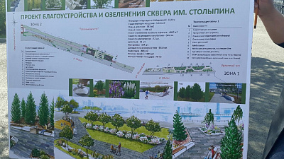 Хвойные деревья, деревянная терраса и немецкая плитка. Набережную и сквер Столыпина благоустроят