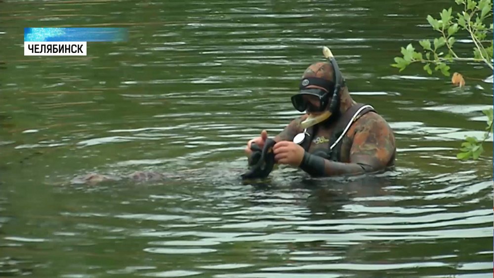 Подводные охотники почистили водоём в Гагарина