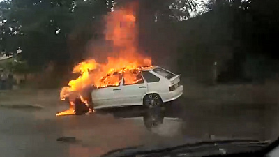 На проспекте Победы горит «Четырнадцатая»