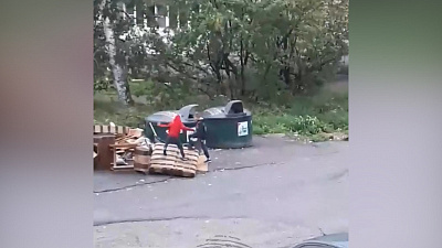 Дети играют на мусорке в Златоусте