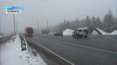 На трассе М5 выпал снег