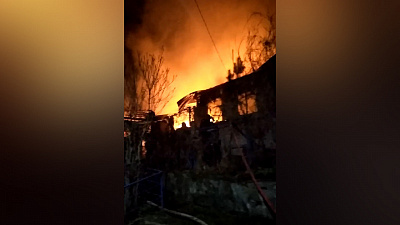 Пожар в частном секторе Златоуста