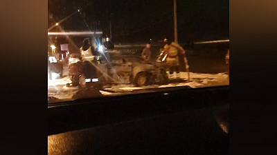 Машина «Яндекс.такси» полностью сгорела на проспекте Победы