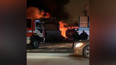 Пожар на складе сантехники