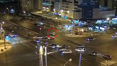 Сбитый пешеход на перекрестке проспекта Победы и улицы Молодогвардейцев