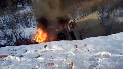 Четыре фуры и одна ГАЗель столкнулись на М-5