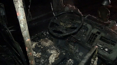 Рейсовый автобус сгорел под Златоустом