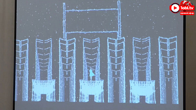 Грандиозное световое шоу на фасаде Драмтеатра