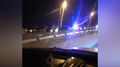 Авария на мосту возле поселка Исаково собрала пробку