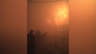 Пожар в цеху Магнитогорского металлургического комбината попал на видео