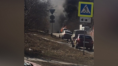 Автомобильный пожар в Миассе