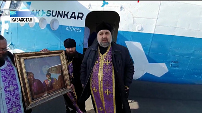 Костанайские священники облетели область с иконой