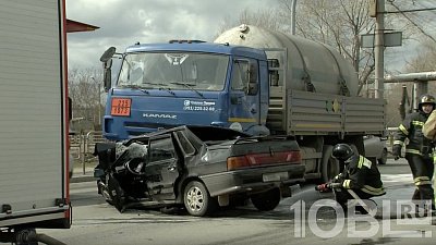 Момент ДТП на Копейском шоссе попал на видео