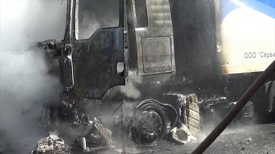 Видео спасения от пожара фуры с пивом